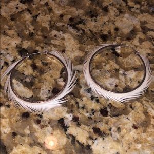 Free People Feather Hoop Earrings
